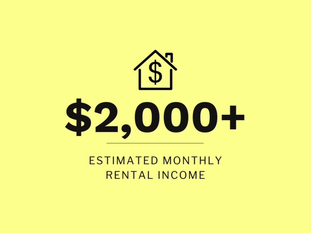 Estimated monthly rental income: $2,000-plus for a finished legal home addition suite.